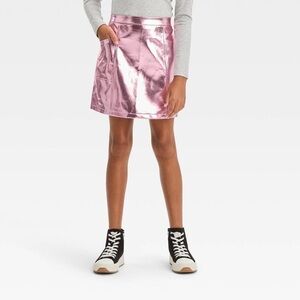 Art Class Girls Metallic Faux Leather Mini Skirt Size 10-12